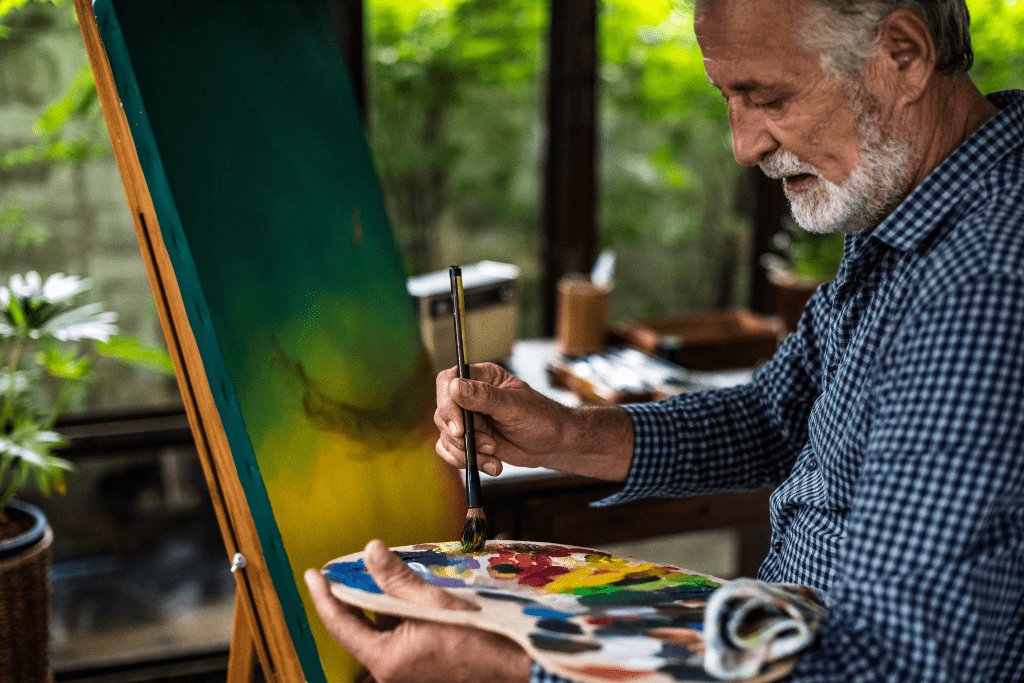 happiness in retirement - painting hobby