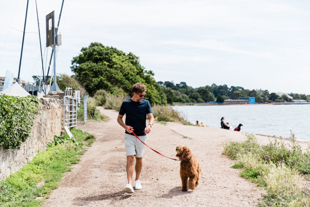Simon garber walking dog by sailing club_retirement lifestyle planning